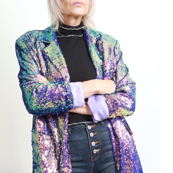 Purple and Blue Blazer Suit Jacket - Picture 7 of 12